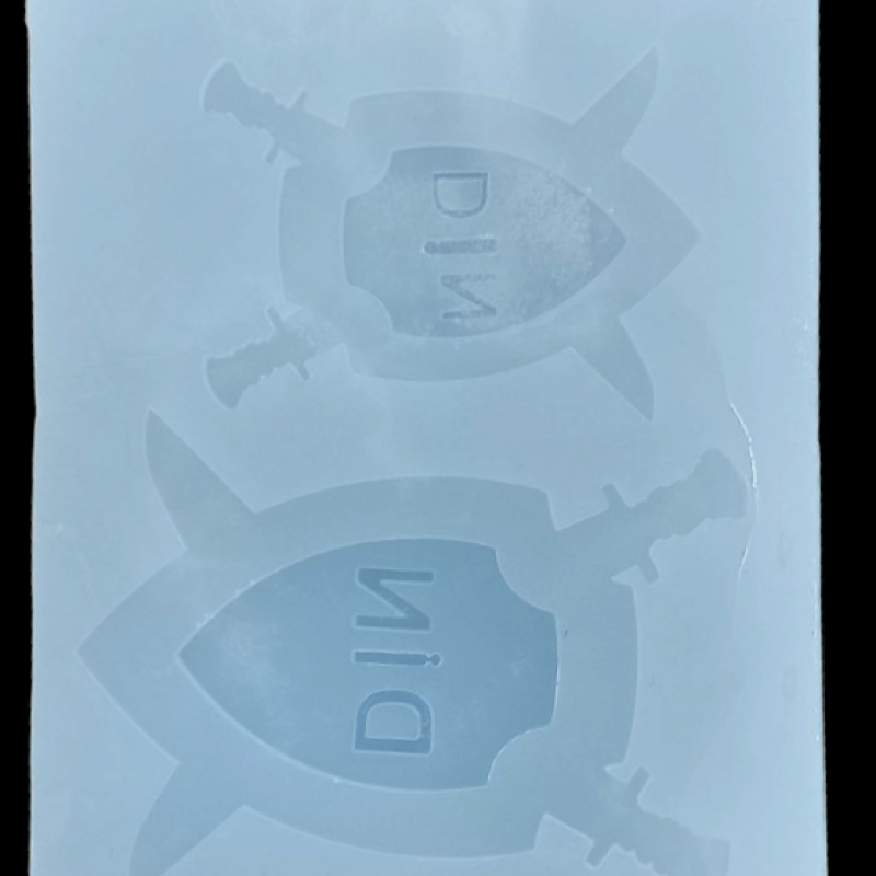 Epoksi Silikon Qəlib DİN Loqosu Asılqan Qəlibi 8 Sm, 6 Sm Ölçülərində 