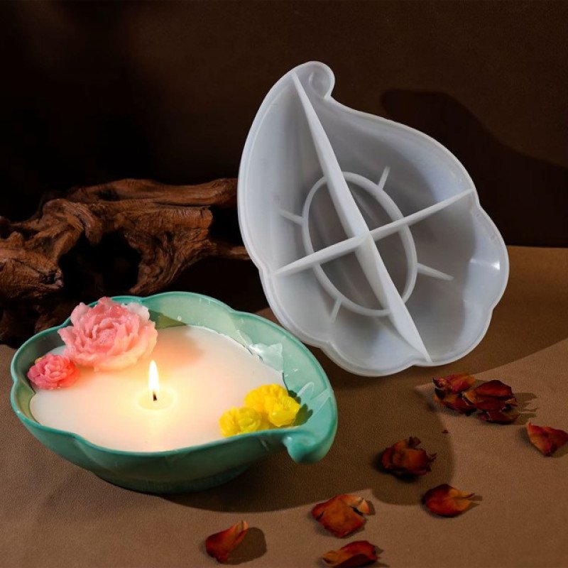 Epoksi Və Daş Tozu Üçün Tealight Dekorasyon Şamlıq Boşqab Silikon Qəlibi