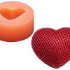 Silikon Qəlib Naxışlı Ürək Şam Qəlibi 4.5x2.5 CM