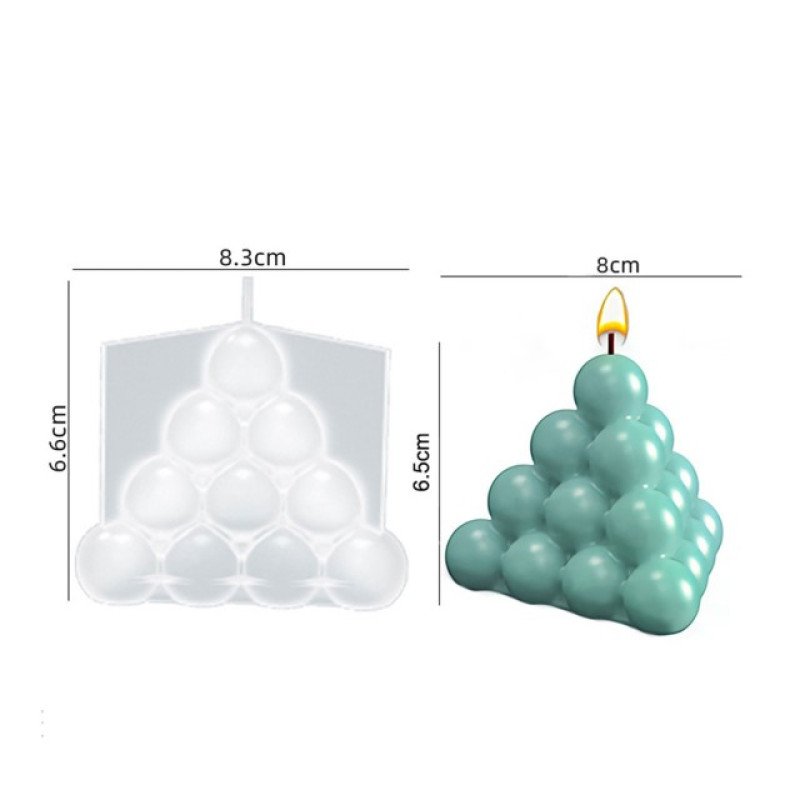 Epoksi Silikon Qəlib Daş Tozu Üçbucaqlı Bubble Şam Qəlibi 