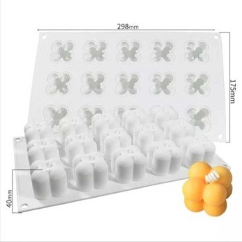 Silikon Qəlib Çoxlu Bubble Şam Qəlibi 15 Ədədli Kiçik Ölçü