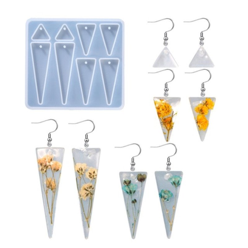 Epoksi Silikon Qəlib Üçbucaqlı Sırğa Və Boyunbağı Qəlibi