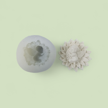 Silikon Gül Qəlibi Günəbaxanda Yatan Mələk 8x3 sm