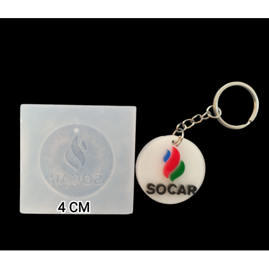 Epoksi Silikon Qəlib SOCAR Loqosu Açarlıq Qəlibi 4 Sm Epoksi Silikon Qəlib SOCAR Loqosu Açarlıq Qəlibi 4 Sm