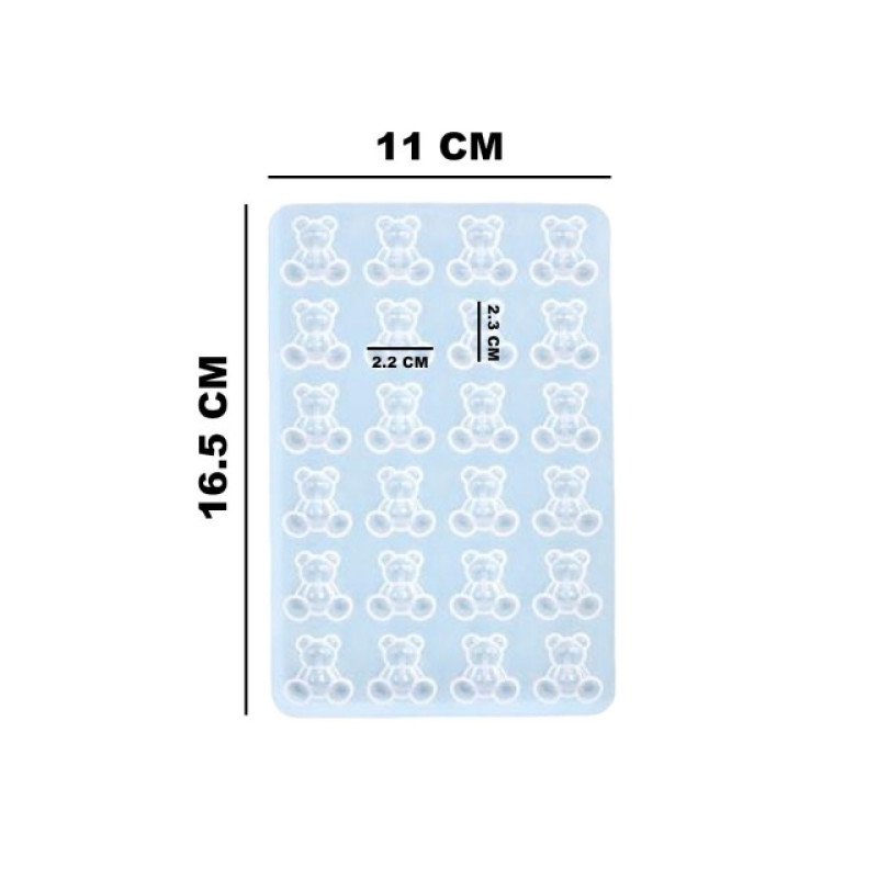 Epoksi Silikon Qəlib Haribo Kiçik Ayıcıq Qəlibi 24 Lü