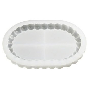 Epoksi Və Daş Tozu Silikon Qəlib Oval Fiqurlu Boşqab Qəlibi