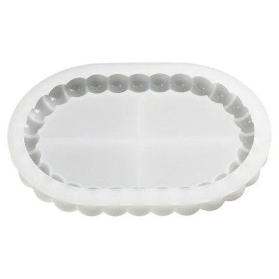 Epoksi Və Daş Tozu Silikon Qəlib Oval Fiqurlu Boşqab Qəlibi