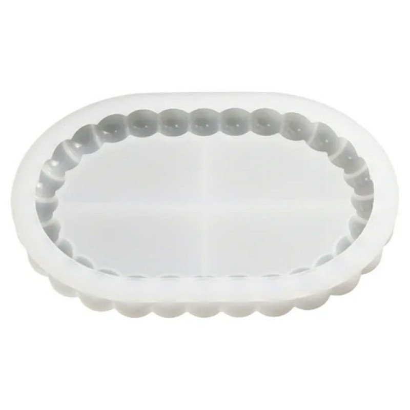 Epoksi Və Daş Tozu Silikon Qəlib Oval Fiqurlu Boşqab Qəlibi