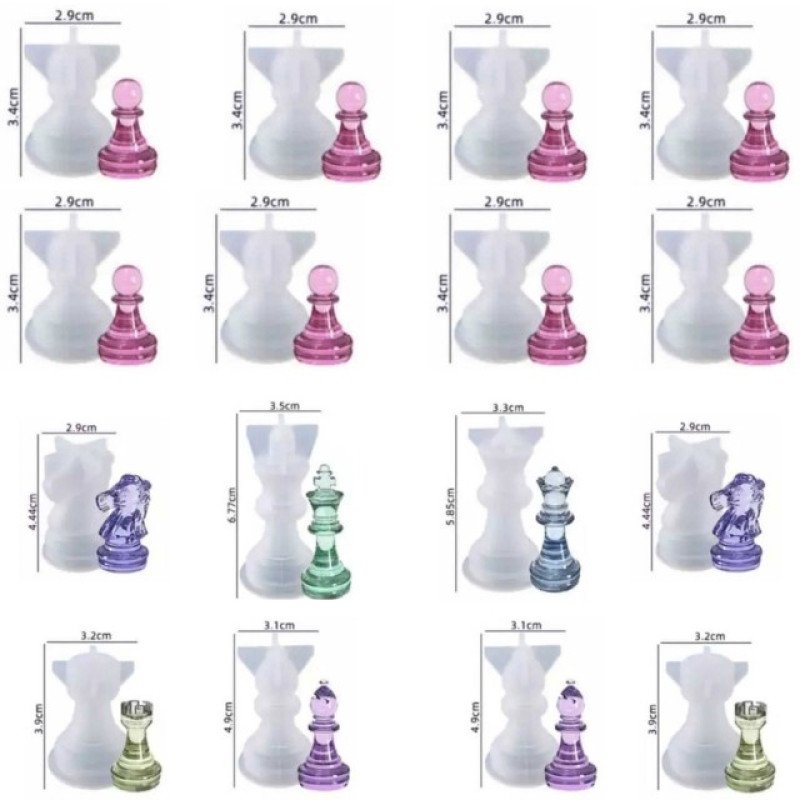 Epoksi Silikon Qəlib Şahmat Fiqurları 16 Lı Dəst