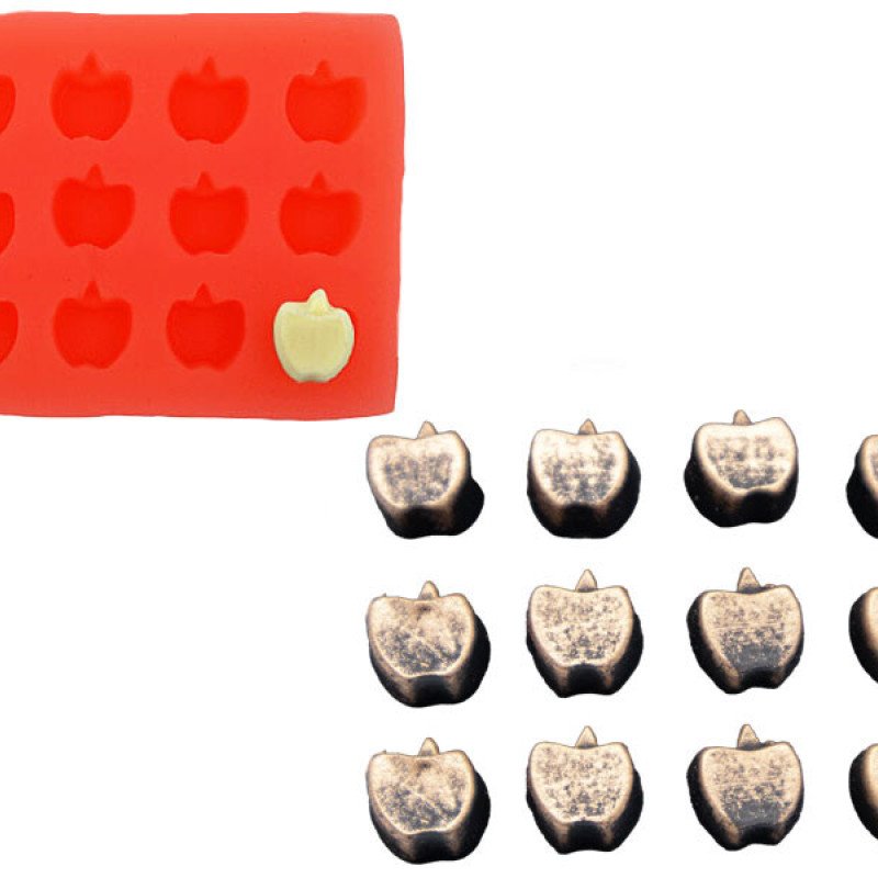 12 Ədədli Kiçik Alma Silikon Qəlib 1x1 Sm