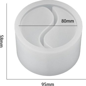 Silikon Qəlib İki Hissəli Mum Ying Yang Epoksi və Daş Tozu Qəlibi