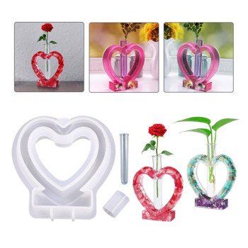 Epoksi Silikon Qəlib Dekor Ürək Gülqabı Qəlibi Dəst