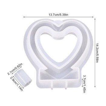 Epoksi Silikon Qəlib Dekor Ürək Gülqabı Qəlibi Dəst
