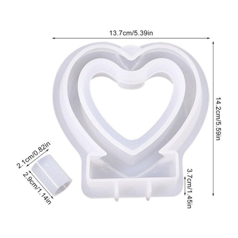 Epoksi Silikon Qəlib Dekor Ürək Gülqabı Qəlibi Dəst