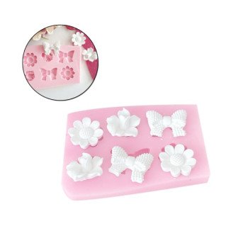 Silikon Qəlib Kiçik Bantik Və Çiçək Fiqurları 2-3 Sm