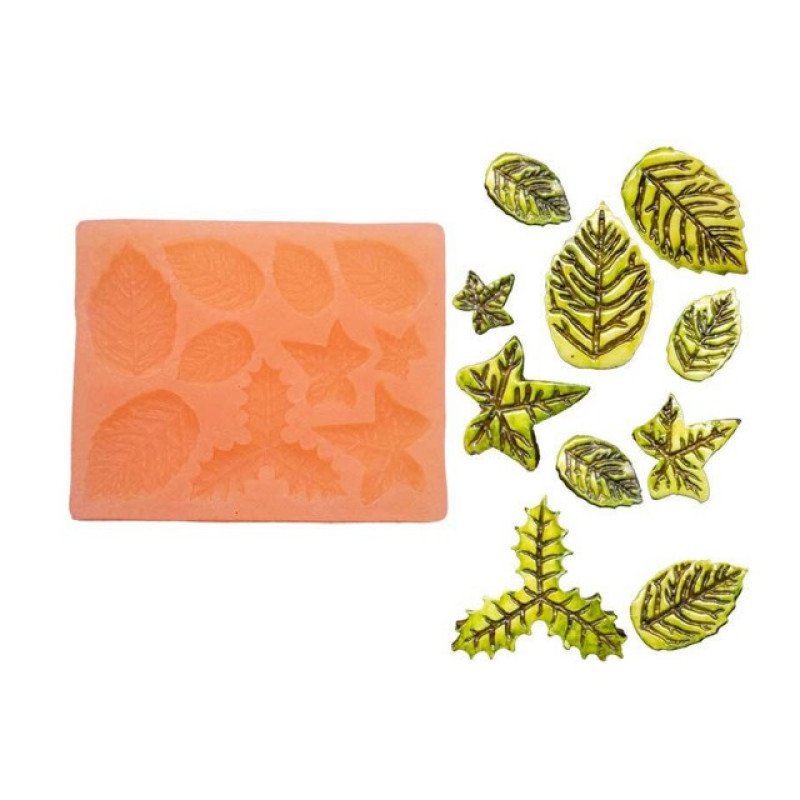 Silikon Qəlib 10 Ədədlik Kiçik Yarpaq Modelləri 