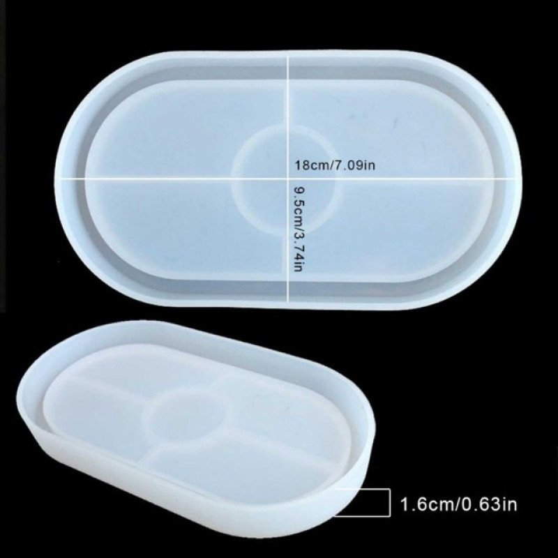 Epoksi Silikon Qəlib Oval Mini Tepsi Modeli 18 X 9,5 CM