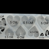 Epoksi Silikon Qəlib 10 Ədədlik Fərqli Ölçülü Ürək Qəlibi Deşikli