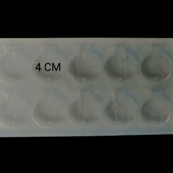 Epoksi Silikon Qəlib Nar Formalı Asılqan Qəlibi 10 Ədədli Deşikli 4 SM