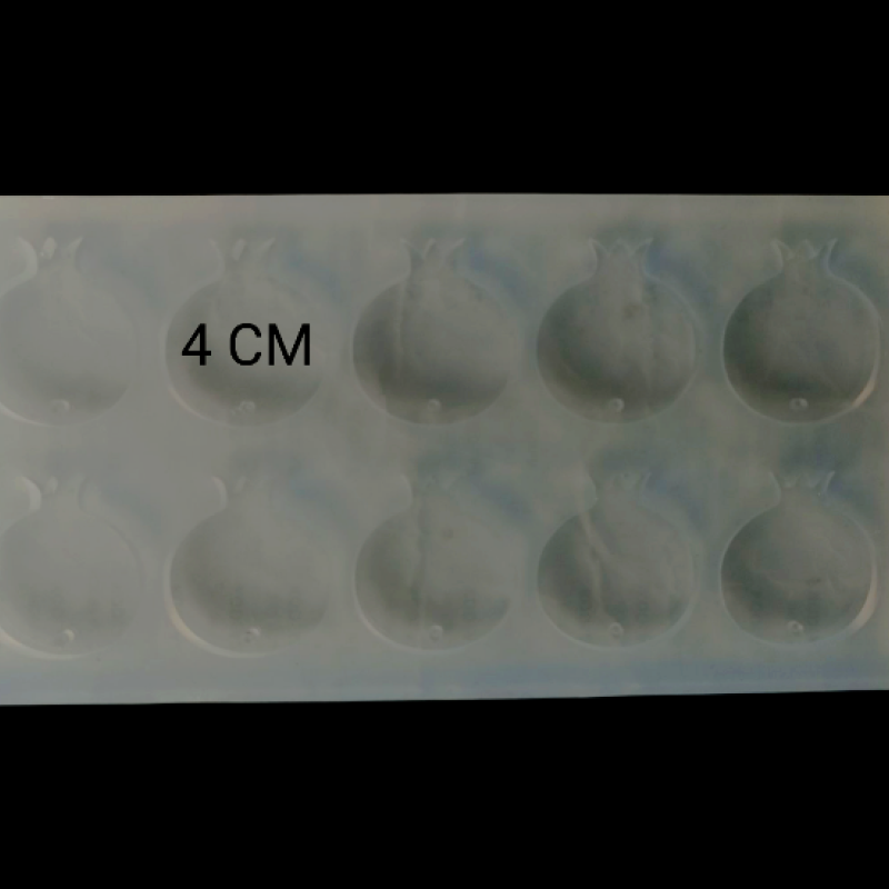 Epoksi Silikon Qəlib Nar Formalı Asılqan Qəlibi 10 Ədədli Deşikli 4 SM