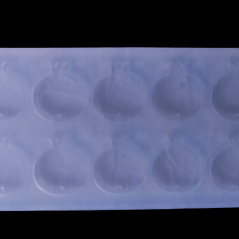 Epoksi Silikon Qəlib Nar Formalı Asılqan Qəlibi 10 Ədədli Deşikli 4 SM