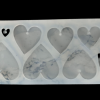 Epoksi Silikon Qəlib 10 Ədədlik Fərqli Ölçülü Ürək Qəlibi Deşikli