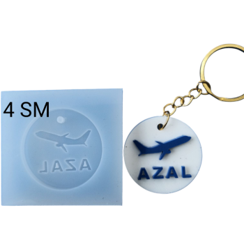 Epoksi Silikon Qəlib AZAL Loqosu Açarlıq  Qəlibi 4 SM