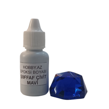Epoksi Boyası Maye ÇİVİT Mavi (Şəffaf) - 20 ml (qram)