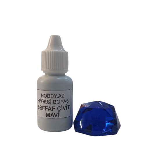 Epoksi Boyası Maye ÇİVİT Mavi (Şəffaf) - 20 ml (qram)