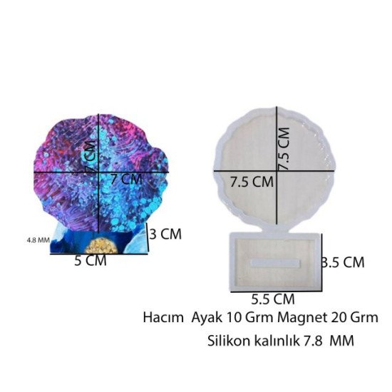 Epoksi Silikon Qəlib Təkli Ayaqlı Maqnit Qəlibi 7.5 SM Epoksi Silikon Qəlib Təkli Ayaqlı Maqnit Qəlibi 7.5 SM