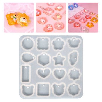 Epoksi Silikon Qəlib İçbükey Çox Fiqurlu Açarlıq Boyunbağı Qəlibi