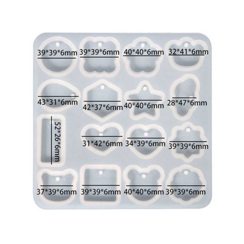 Epoksi Silikon Qəlib İçbükey Çox Fiqurlu Açarlıq Boyunbağı Qəlibi