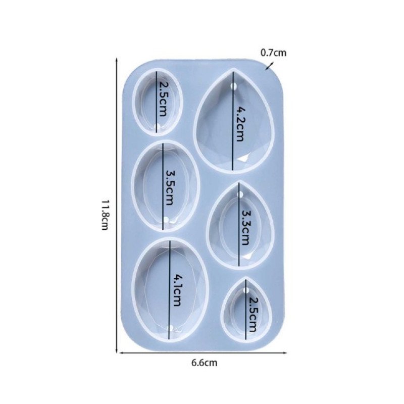 Epoksi Silikon Qəlib Çoxlu Kristal Fiqurları Açarlıq, Boyunbağı Sırğa Damla Qəlibi