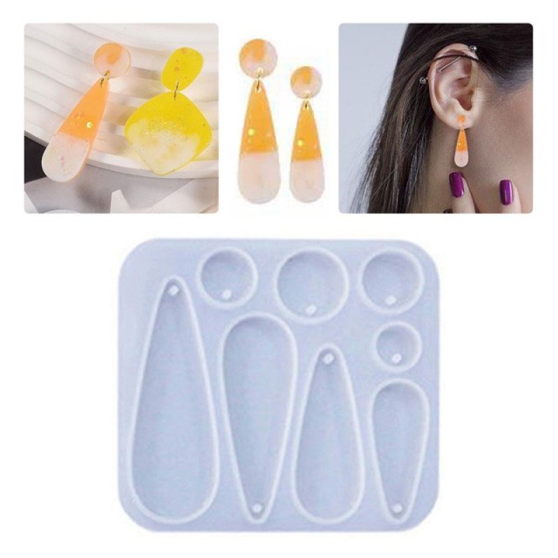 Epoksi Silikon Qəlib Çoxlu Damla Deşikli Boyunbağı Sırğa Qəlibi