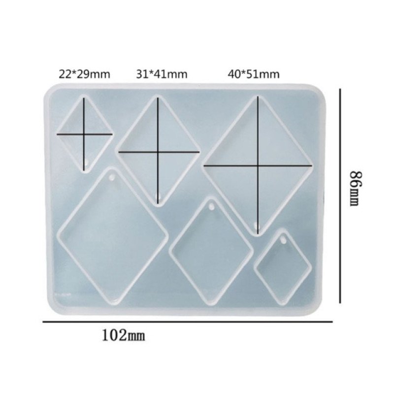 Epoksi Silikon Qəlib Açarlıq Paxlava Model Deşikli Boyunbağı Sırğa Qəlibi 