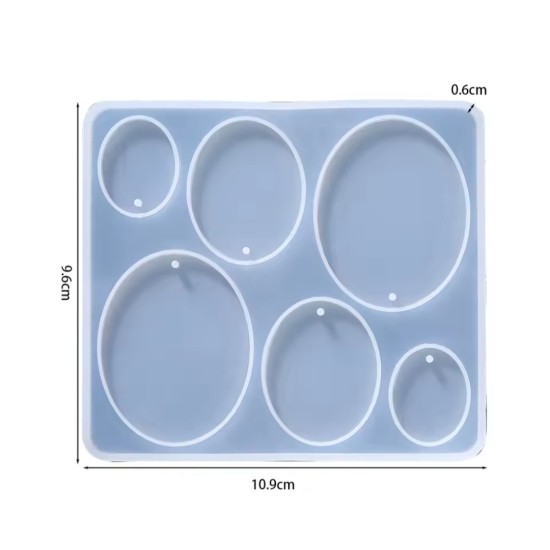 Epoksi Silikon Qəlib 6 Lı Oval Açarlıq Və Boyunbağı Qəlibi Epoksi Silikon Qəlib 6 Lı Oval Açarlıq Və Boyunbağı Qəlibi