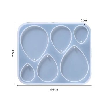 Epoksi Silikon Qəlib 6 Lı Damla Açarlıq Və Boyunbağı Qəlibi