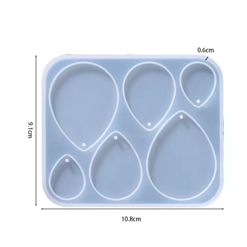 Epoksi Silikon Qəlib 6 Lı Damla Açarlıq Və Boyunbağı Qəlibi