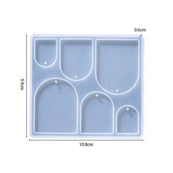 Epoksi Silikon Qəlib 6 Lı Yarım Oval Açarlıq Və Boyunbağı Qəlibi