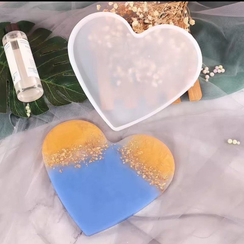 Epoksi Silikon Qəlib Ürək Altlıq Və Foto Qəlibi 15x15 CM
