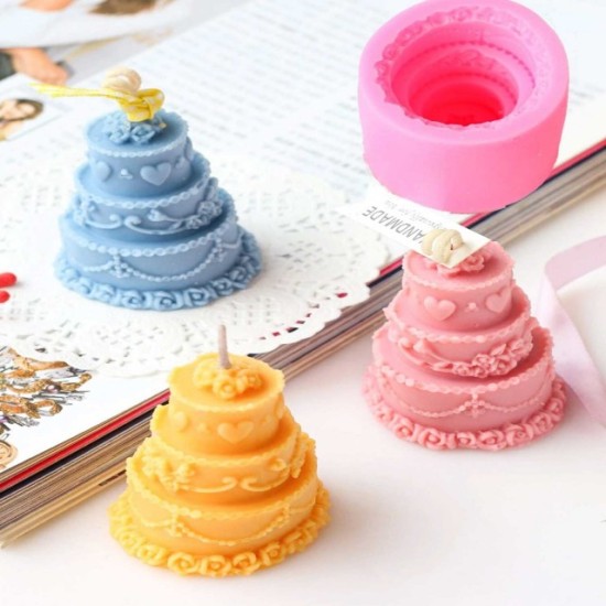 Silikon Qəlib 3 Qatlı Tort Şam Qəlibi M14-3 Silikon Qəlib 3 Qatlı Tort Şam Qəlibi M14-3