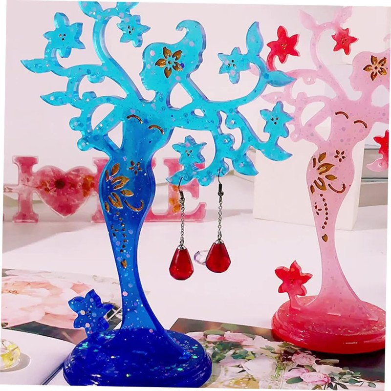 Epoksi Silikon Qəlib Aksesuar Asqılığı Çiçəkli Qız Modeli