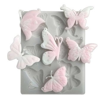 Epoksi Silikon Qəlib Çoxlu Kəpənək Fiqurları Açarlıq Asma Qəlibi