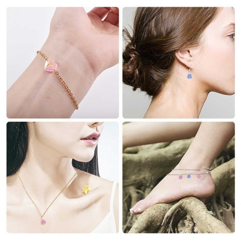 Epoksi Silikon Qəlib 2 (İki) Sancaqlı Çox Ürək Qolbaq Boyunbağı Halqalı Dekorasiya Qəlibi 1.1 CM