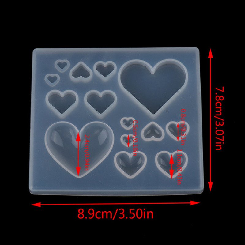 Epoksi Silikon Qəlib Kiçik Ölçülü Qarışıq Ürək Qəlibi