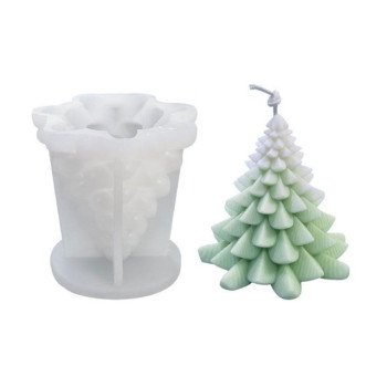 Silikon Qəlib Dekorativ Milad Ağacı Milad Dekorasiyası Şam Qəlibi 8X7.8CM