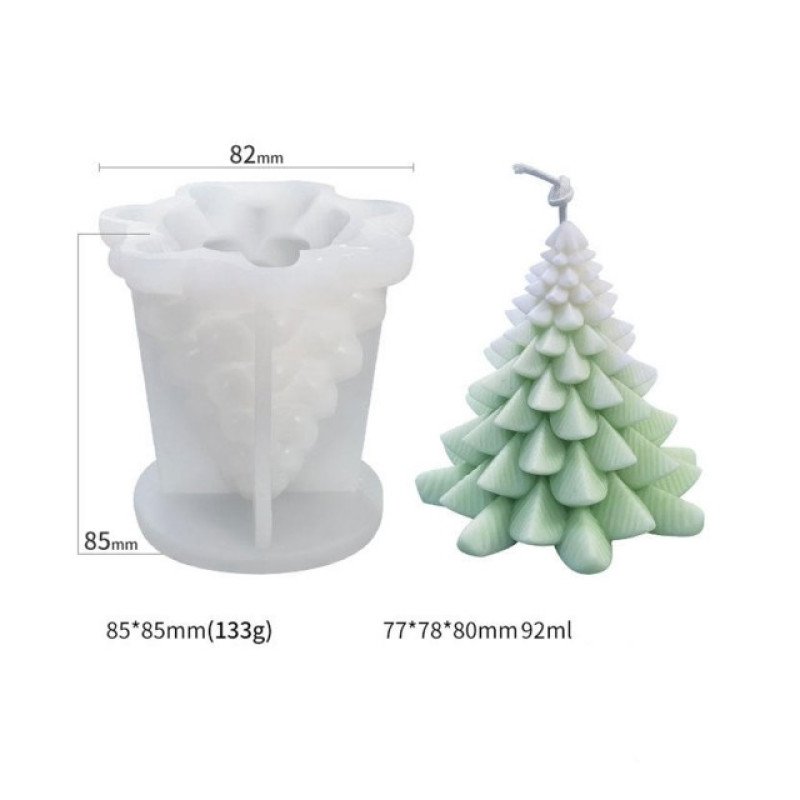 Silikon Qəlib Dekorativ Milad Ağacı Milad Dekorasiyası Şam Qəlibi 8X7.8CM