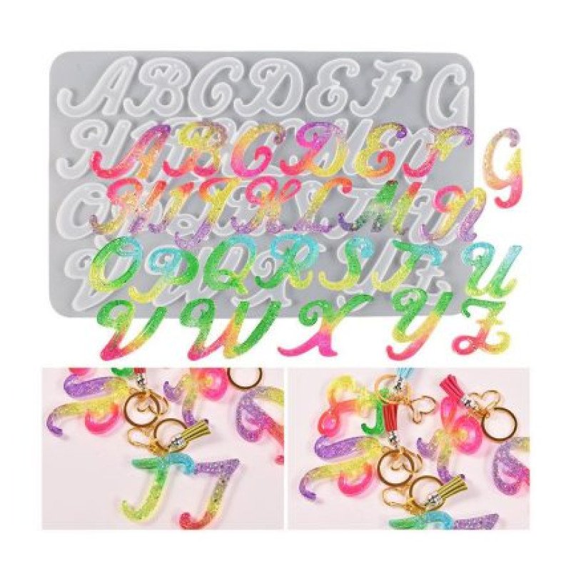 Epoksi Silikon Qəlib Kiçik Hərf Qəlibi Əl Yazısı Modeli İngilis Əlifbası Deşikli Model