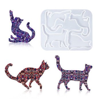 Epoksi Silikon Qəlib Pişik Boyunbağı və Açarlıq Qəlibi