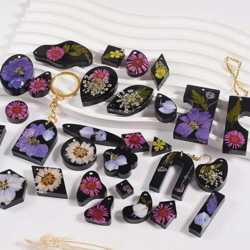 Epoksi Silikon Qəlib Deşikli Çoxlu Açarlıq, Boyunbağı Və Sırğa Qəlibi